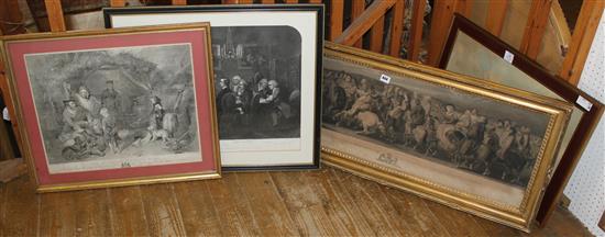 3 framed prints, pilgrimage and 2 others